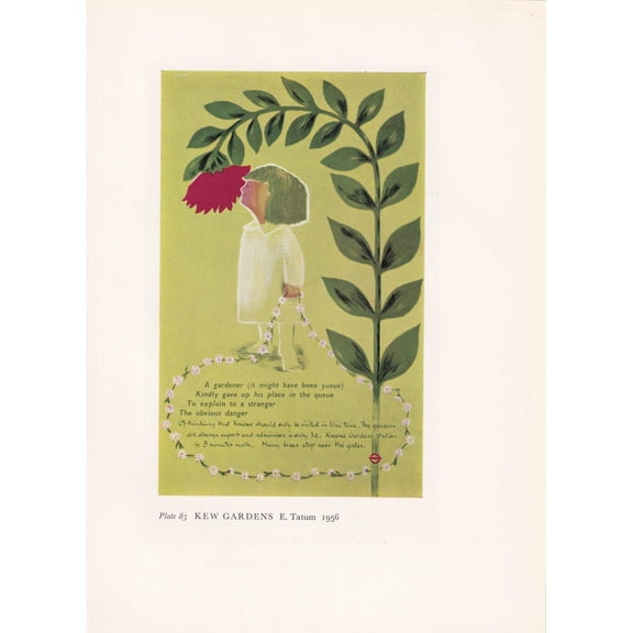 Kew Gardens London Transport Poster, Unframed Paper Poster 8x10in