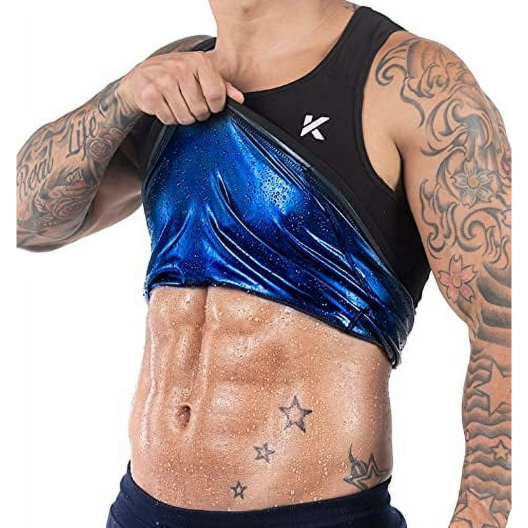 Kewlioo Men s Heat Trapping Pullover Sweat Enhancing Vest Black S M