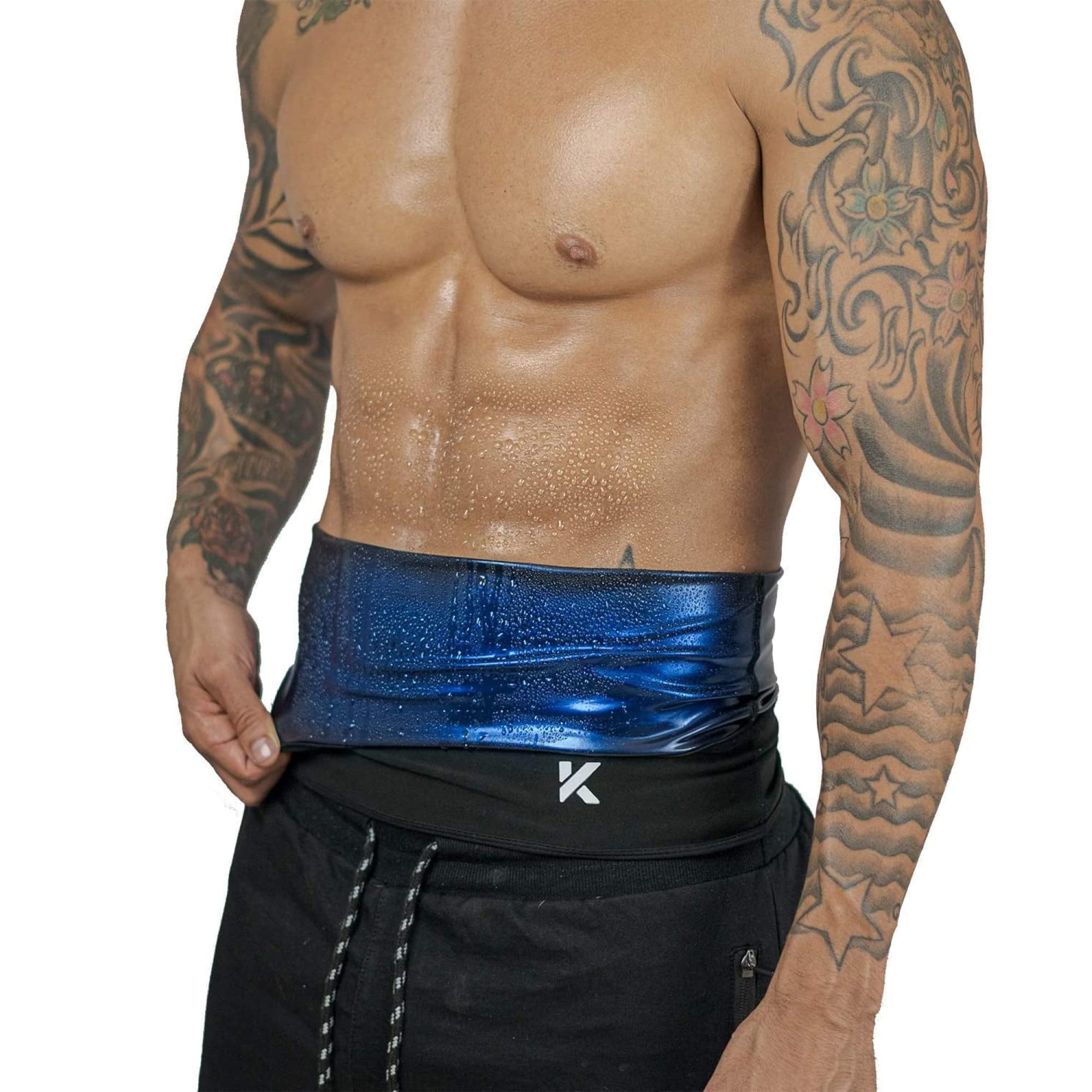 Kewlioo Men s Heat Trapping Waist Toner Waist Trimmer Trainer Belt for Men Comfortable Discreet Waist Slimming Thermo Sauna Belt Neoprene Free