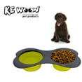 thumbnail image 1 of KE WOOW Bone Shape double bowl collapsible silicone travel pet food container—available in two sizes and three colors. The small size holds 11.83 fl oz - LIME GREEN, 1 of 5