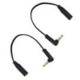 thumbnail image 1 of Kework 2 Pack 3.5mm Audio Extension Flat Cable, 15cm 90 Degree Angle 1/8" 3.5mm TRS Male to TRS Female Stereo Jack Audio AUX Cord for Headphone, Car Stereo, Home Stereo (AM to FM), 1 of 3
