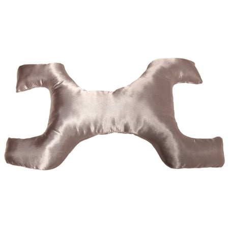 Key To Ageless Beauty Facial Bed Pillow ? Unique Key Shaped Design Folds To Cradle Your Head ? Silky Satin Removable Pillow Case ? Visibly Reduce Signs Of Stress ? Bed Pillow, Silver Satin