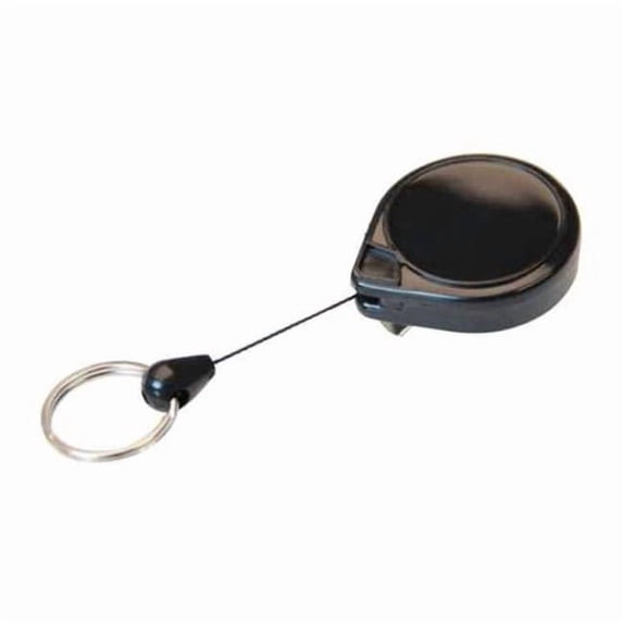 Key-Bak Badge Holder, Split Ring Type, 3/4 in Ring Size, Black 0050-005