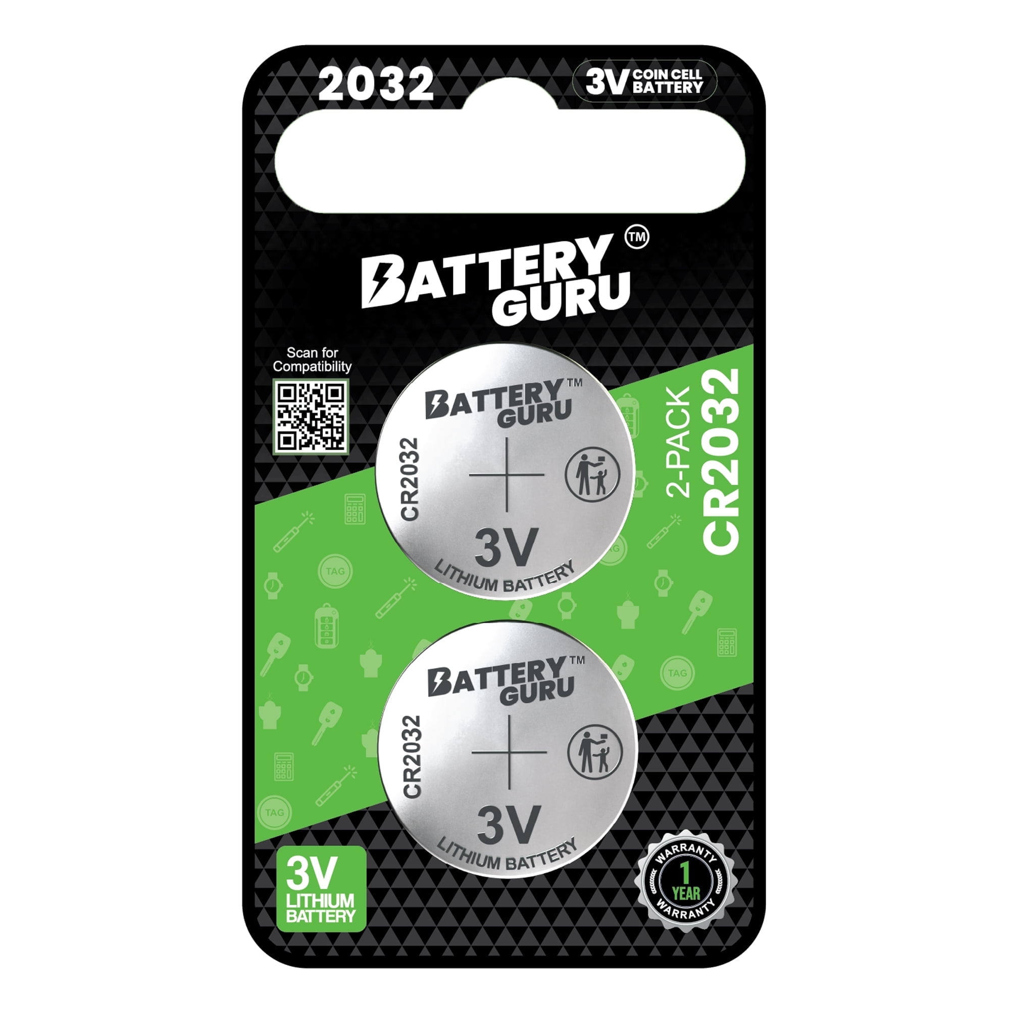 Key Battery for Acura TLX (2015-2023 Model Years), CR2032 3V