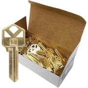 Key Blanks in Premium Brass Quality | KW1 Uncut Blank Keys for Home and Professional Use | Pack of 100 Keys -Gold