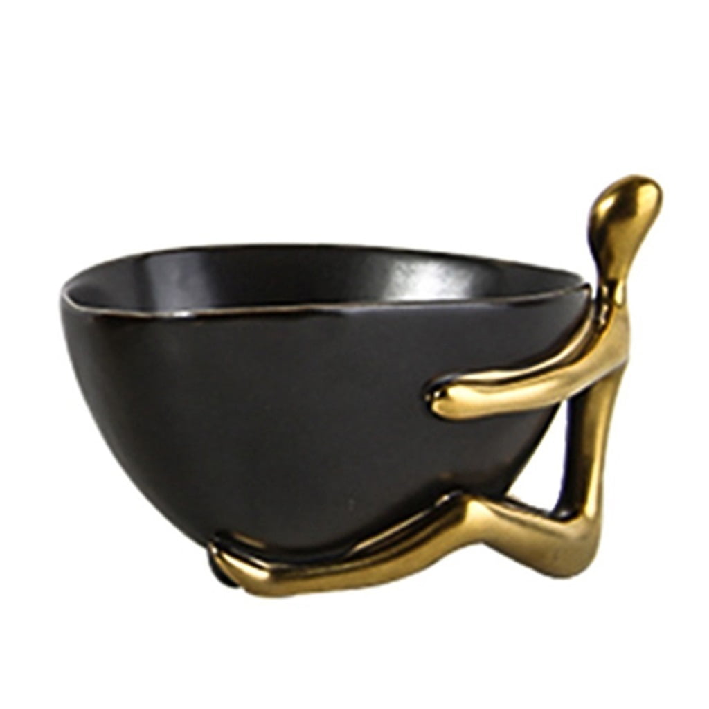 Key Bowl Coffee Table Decor Key Jewelry Dish Tray Modern Gold Figure ...
