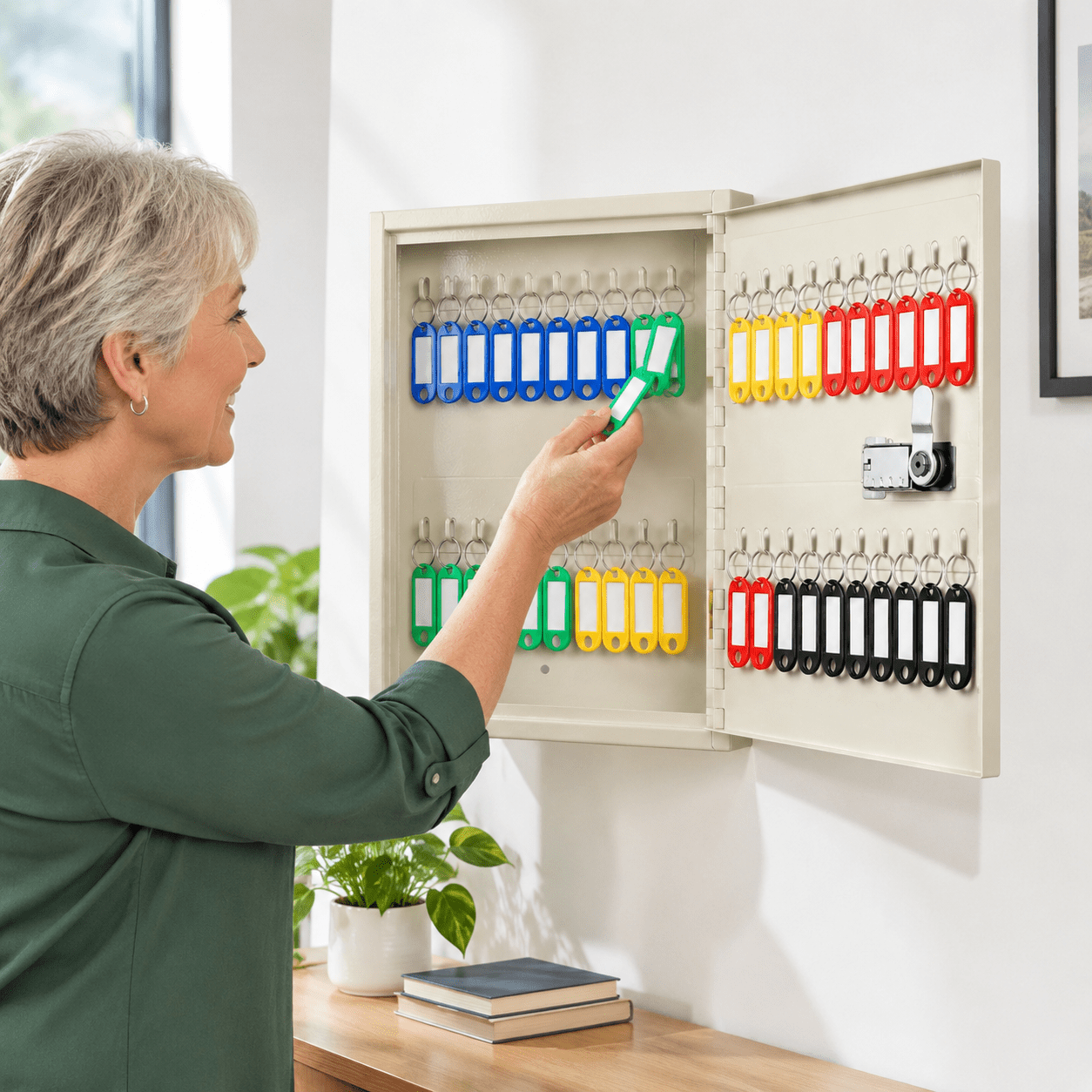 Keyable Lock Box Key Box 40-key Lock Withbination Wall Mount White - Walmart.com