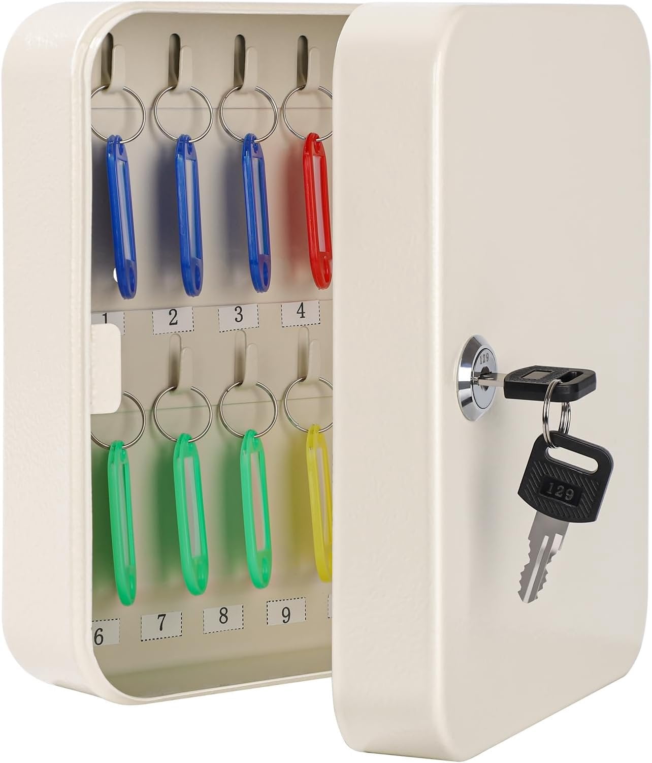 Key Box Wall Mount, 20-Key Steel Cabinet, Key Lock, Beige - Walmart.com