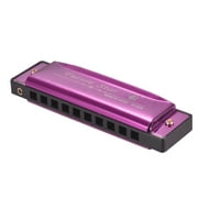 Key of C Diatonic Harmonica Mouthorgan with ABS Reeds Mirror Surface Design 10 Holes Blues Harmonica Perfect for Beginners Professional Students Kid Purple