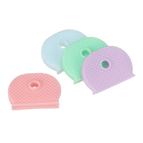 Key Caps Covers Keys Ring Coding Tags Identifiers Silicone Case Shell Protector, 4 Assorted Colors 40 Pack