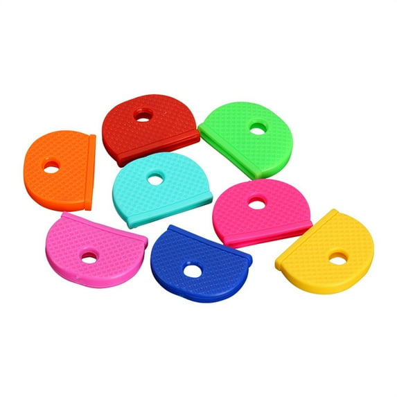 Key Caps Covers Tags, Plastic Key Cover Color Identifiers for Standard Flat House Keys, 128 Pcs (Not Suitable for Odd-Shaped Keys) 0.98x0.71x0.12"