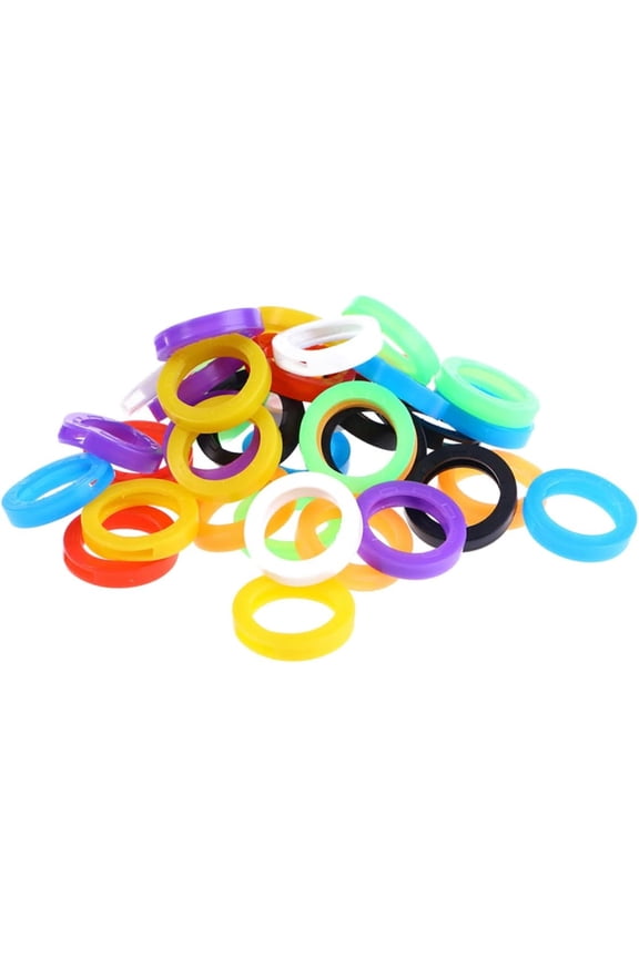 Key Caps Custom Keycaps 120pcs Colored Labels Rings for Keychains Custom Keyboard Custom Keycaps Covers Colored Covers House Tool Plastic Cap Elasticity Rubber Car Key