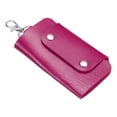 thumbnail image 1 of Key Case Cover, 1 Pack PU Leather Keychain Holder Key Sleeve with 6 Keychains for Key Hanging, Rose Red, 1 of 5