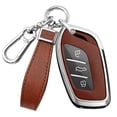 thumbnail image 1 of Key Case Cover for MG 4 EV MG EHS EZS EV GT HS ZS ZX MG4 MG5 MG6 for Roewe RX3 RX5 RX8 ERX5 I6 I5 Accessories with Keychains Alloy PU Leather Material Key Fob Cover, 1 of 7