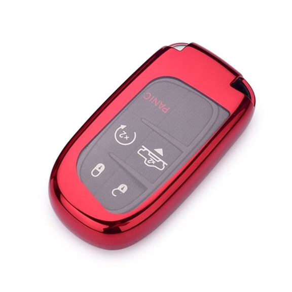 Key Case Holder Protector Keychain for 2015-2025 Jeep Compass Cherokee Grand Cherokee Renegade Dodge Durango Challenger Charger RAM Chrysler 300 – Premium Heavy Duty 3 4 5 Button Key Fob Cover