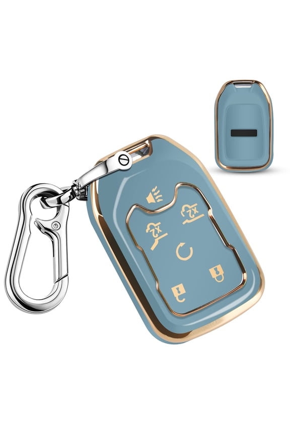 Key Case Holder Protector Keychain for GMC Sierra 1500 2500HD 3500HD Terrain Acadia Yukon and Chevy Silverado 2019-2021 3 4 5 6 Button Smart Key Fob Cover