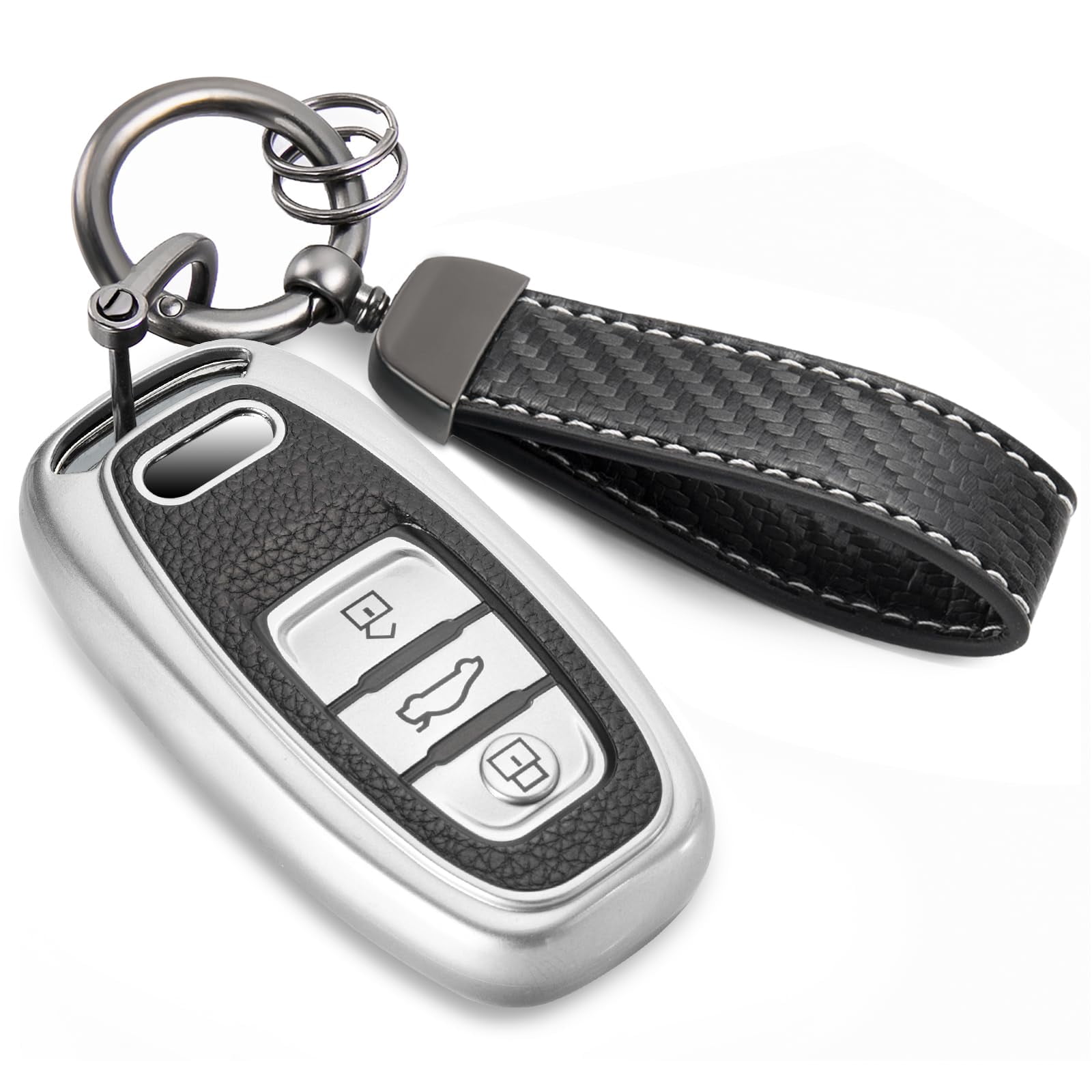 Key Case Holder Protector Keychain for Audi A3 A4 A5 A6 A7 A8 Q5 Q7 Q8 ...