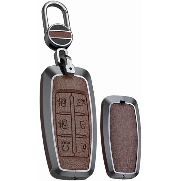Key Case Holder Protector Keychain for Hyundai Genesis G70 G80 G90 GV70 GV80 GV90 6 Button Leather Key Fob Cover