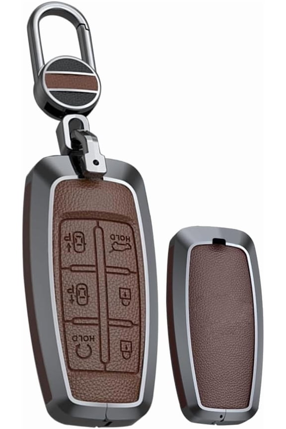 Key Case Holder Protector Keychain for Hyundai Genesis G70 G80 G90 GV70 GV80 GV90 6 Button Leather Key Fob Cover