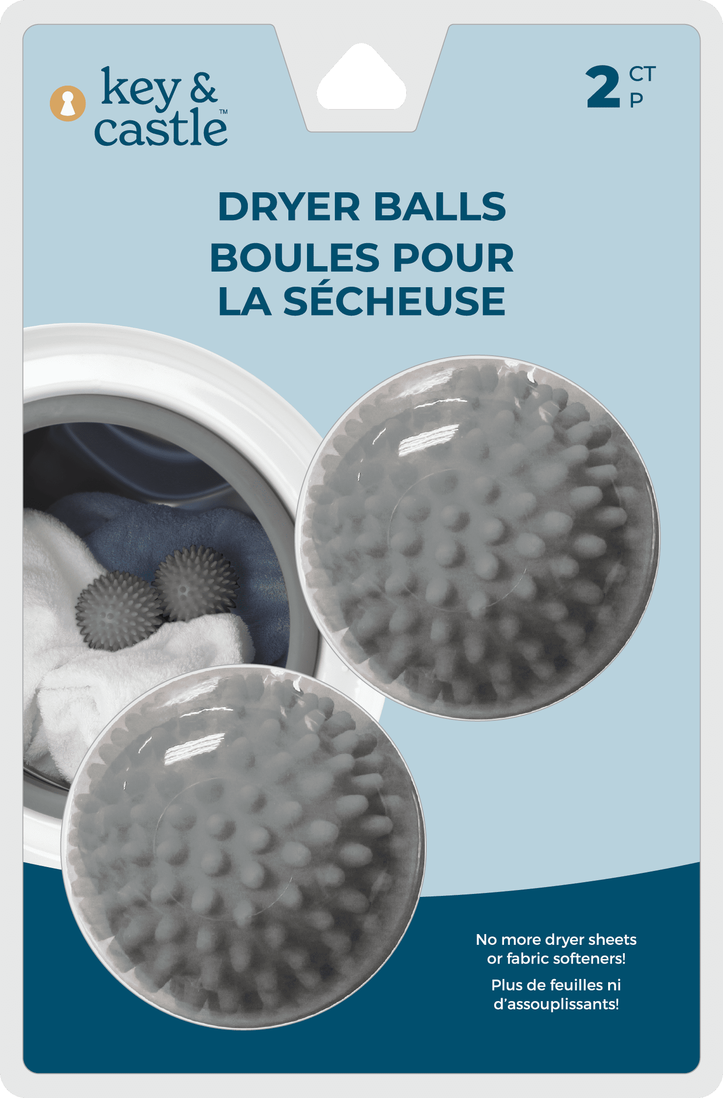 Key & Castle Dryer Balls, 2 count