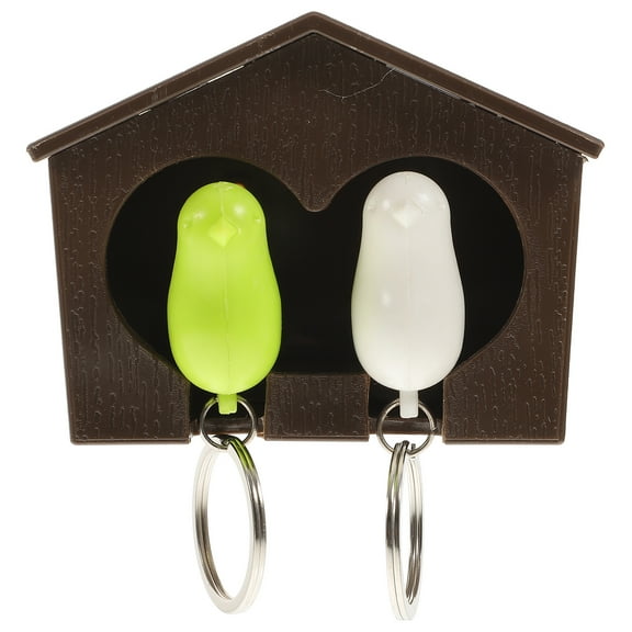Key Chain Birdhouse Ring Keychain Wall Hanger Plastic Rack Couples Keychains Lovers Wall-mounted Decorate Holder