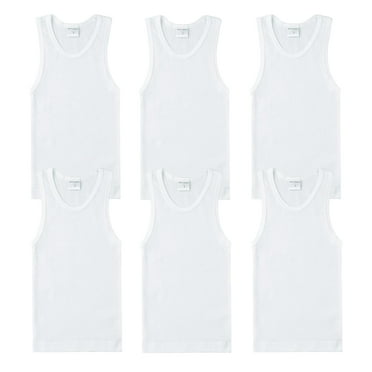 Key Chain Boys' 100% Cotton Tank Tops - 6-Pack of Comfortable Athletic Undershirts