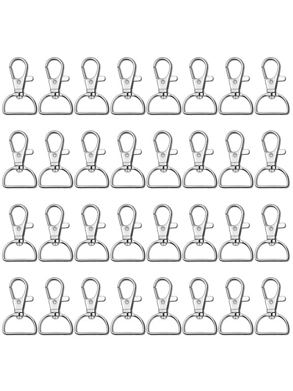 Key Chain Clip Hook, D Ring Clip Keychain Lanyard Swivel Snap Hooks Clip on Key Ring for Crafts and Purse Hardware 50pcs
