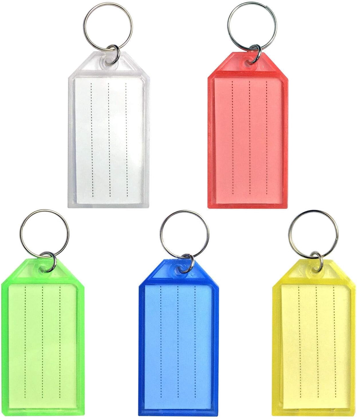 Key Chain Key Tags with Label Window, Key Rings, Key Labels, 10 Pack, 5 ...