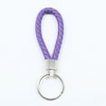 thumbnail image 1 of Key Chain Leather Rope PU Braided Rope School Bag Bus Card Set Water Cup Car Key Chain Ring Accessories Small Gift Lanyard - Deep Purple, 1 of 6