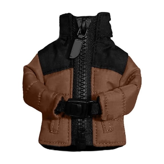 Key Chain Mini Down Coat Toy Mini Down Jacket Keychain Cool Leather Mini Jacket Keychain With Zipper Unique Funny Key Jacket Valentine's Day Give It To Your Friend - Black