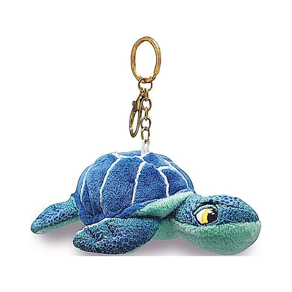 Key Chain Plush Honu Turtle Blue 4.4" W x 2.2" H