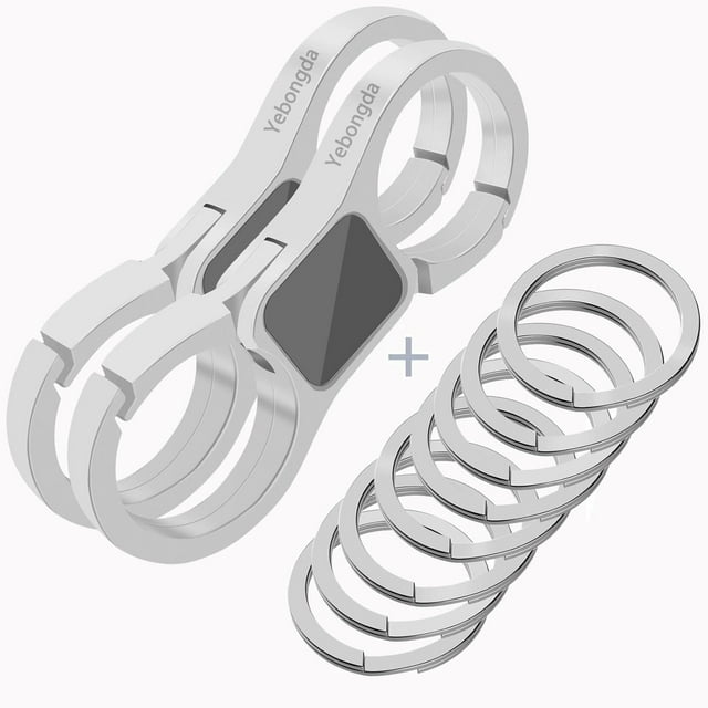 Key Chain Quick Release Spring 2 Pack With 4 Key Rings Heavy Duty