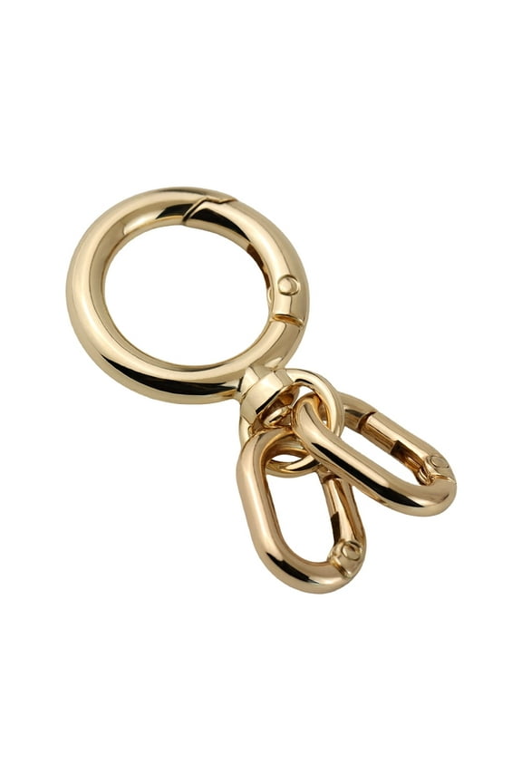 Key Chain Quick Release Spring with 2 Key Rings Heavy Duty Car Keychain Organizer for Men and Women(Gold)