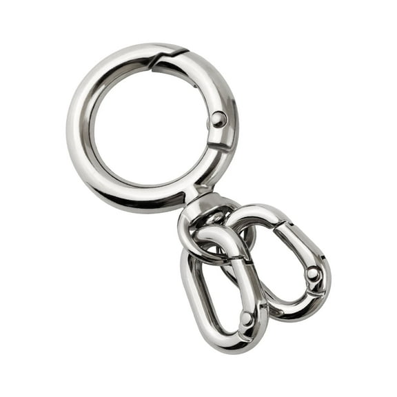 Key Chain Quick Release Spring with 2 Key Rings Heavy Duty Car Keychain Organizer for Men and Women(Silver)
