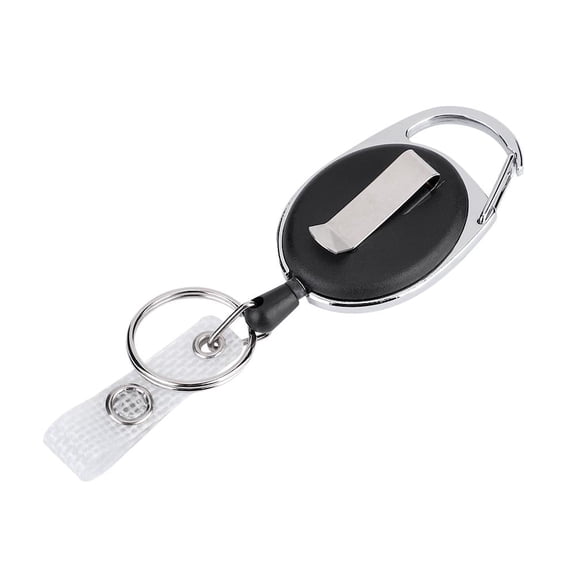 Key Chain Ring, Retractable Nylon Rope Keyring Carabiner Belt Clip Key Chain Ring ID Badge Reel Holder, Retractable Key Ring