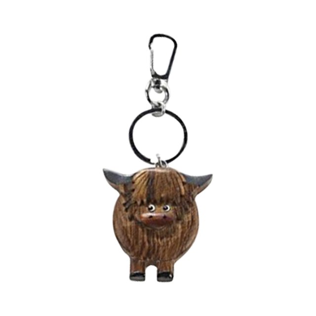 Key Chains Alpines Cow Wooden Highlands Cow Ring Car Door Decorative