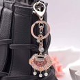 thumbnail image 1 of Key Chains for Car Keys, Cute keychain, Chinese Style Creative Alloy Longevity Lock Keychain for Bless Peace, Sturdy Rhinestone Keychain is A Perfect Gift for Your Friends, Families, or Children, Red, 1 of 7