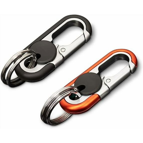 Key Chains for Car Keys, Heavy Duty Anti-Loss Car Keychai with Big and Small Double Ring Design can Distinguish Different Keys and Know how to Classify and Love Life More, Black