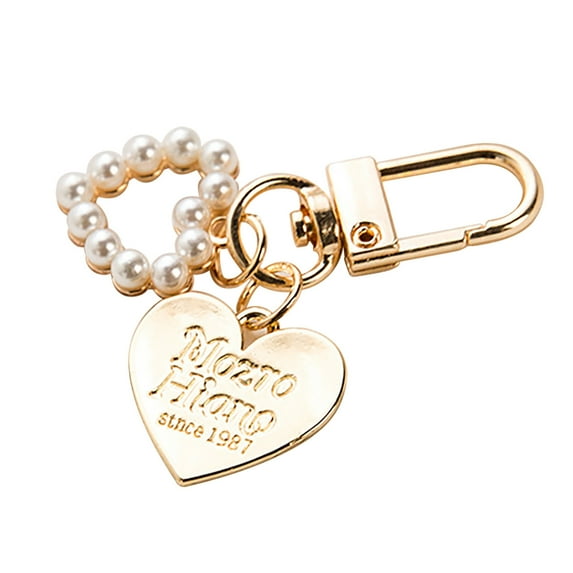 Key Chains Pearl Shell ring Crystal Rhinestones Purse Pendant Handbag Charm Keychain Valentine's Day Gifts Clearance