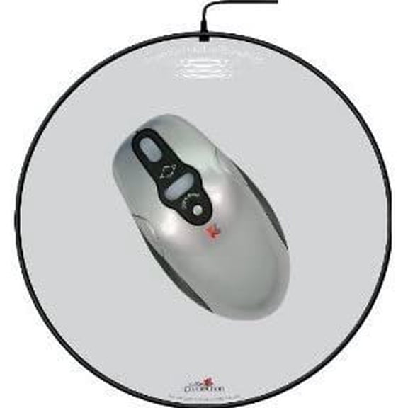 Key Connection WLBF95 Battery Free Wireless Optical Mouse and Pad Round with Vertical and Horizontal Scroll