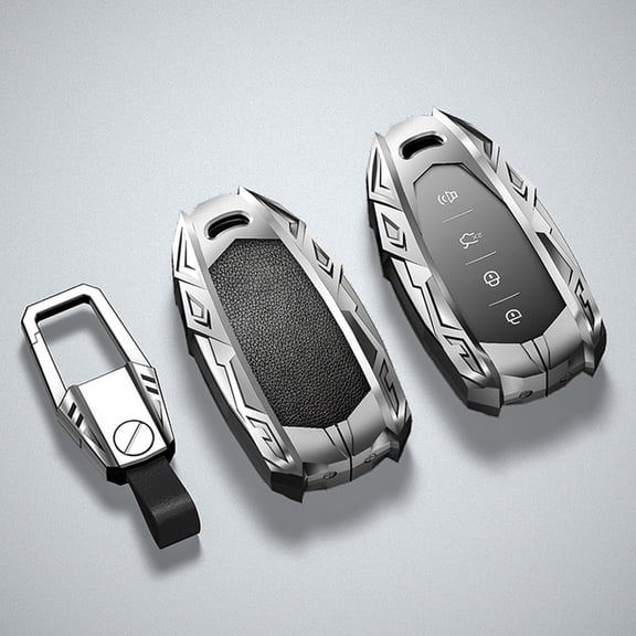 Key Cover Case Fit for Chevy, Zinc Alloy Smart Key Fob Case Holder Shell Compatible for Chevrolet Equinox Malibu Traverse Blazer Camaro Impala Cruze Volt Bolt Sonic Trax Tahoe