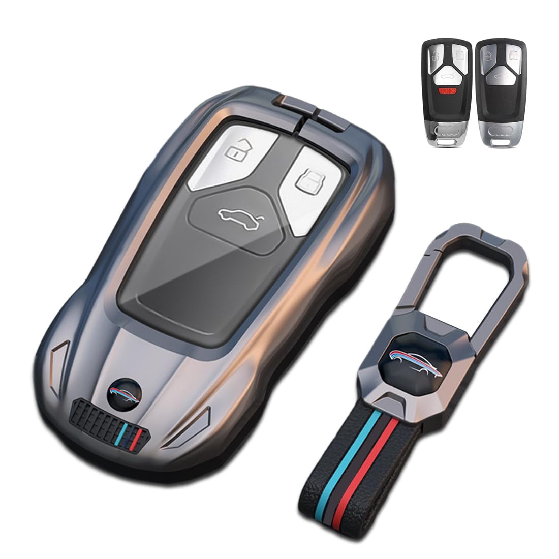 Zinc Alloy Key Fob Cover For Audi - Sports Style Case For A4, Q5, Q7, A6, TT, R8 Models