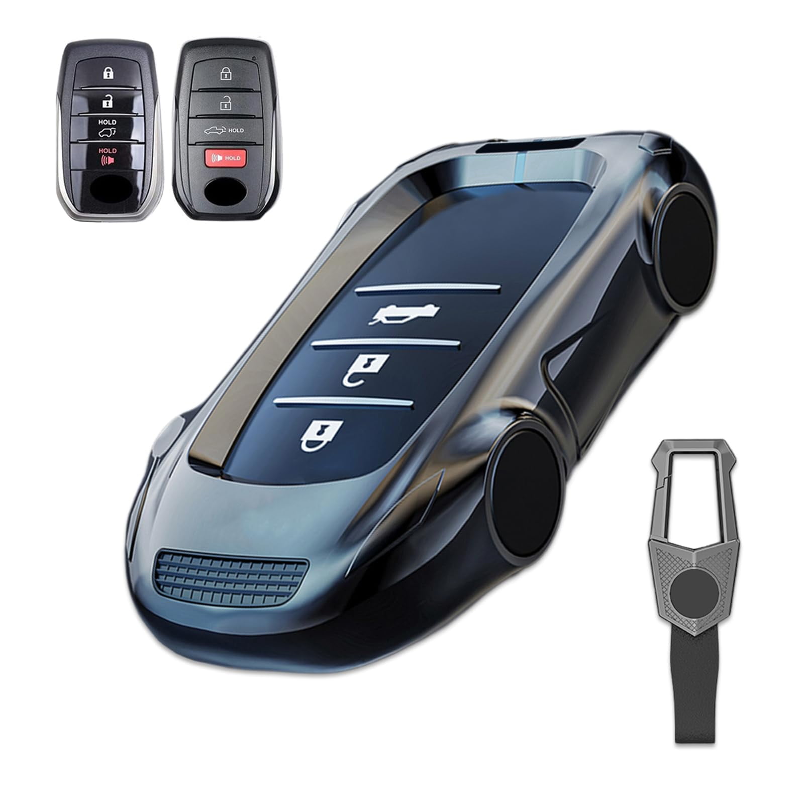 Key Cover Case, Zinc Alloy Key Fob Case Shell Compatible with Toyota Venza RAV4 Prime Sienna Land Cruiser Fortuner Mirai Grand Highlander Prius Collora 2019-2024