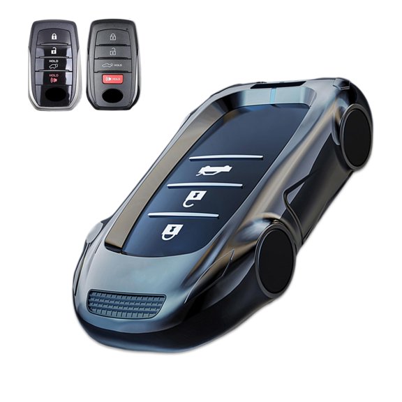 Key Cover Case, Zinc Alloy Key Fob Case Shell Compatible with Toyota Venza RAV4 Prime Sienna Land Cruiser Fortuner Mirai Grand Highlander Prius Collora 2019-2024