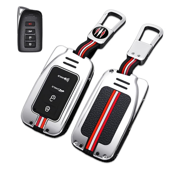 Key Cover Case, Zinc Alloy Metal Key Fob Case Protector Shell Compatible with Lexus ES is GS NX LS RX RC GX F 300 300h 350 200t 250 450h 460 600h Accessories