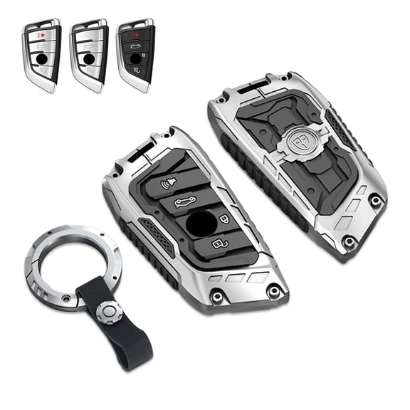 Key Cover Case, Zinc Alloy Metal Key Fob Case Shell Compatible for BMW 1 2 5 7 M Series X1 X4 X5 X6 F15 F16 F48