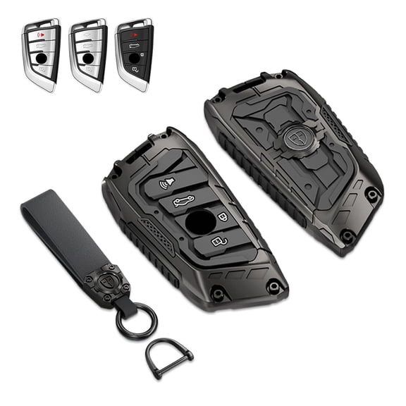 Key Cover Case, Zinc Alloy Metal Key Fob Case Shell Compatible for BMW 1 2 5 7 M Series X1 X4 X5 X6 F15 F16 F48