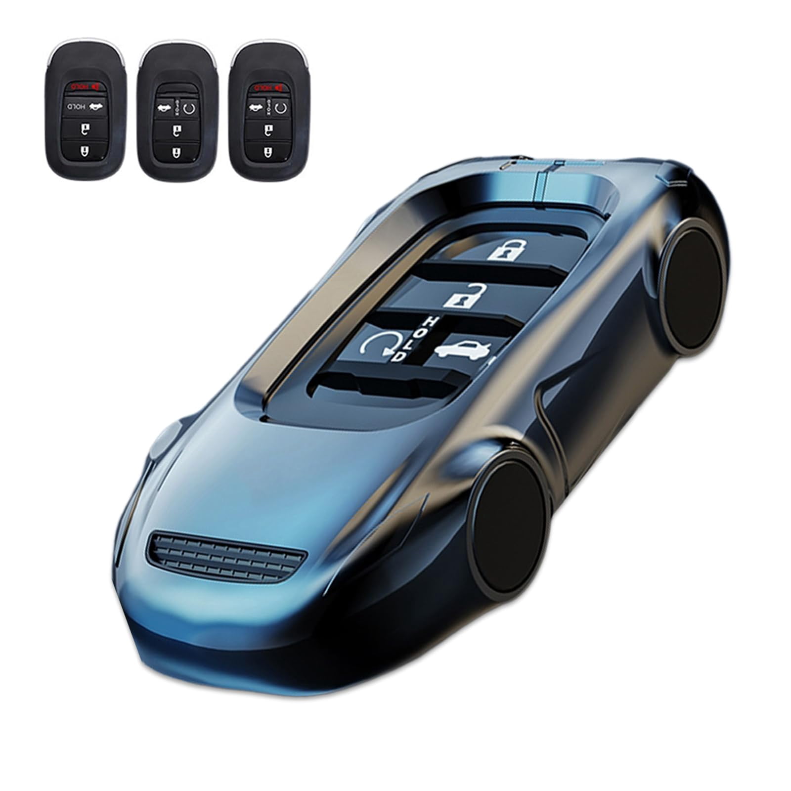 Key Cover Case, Zinc Alloy Metal Smart Key Fob Case Protector Shell Compatible with 2022 2023 2024 Honda Accord Civic HR-V CR-V Pilot