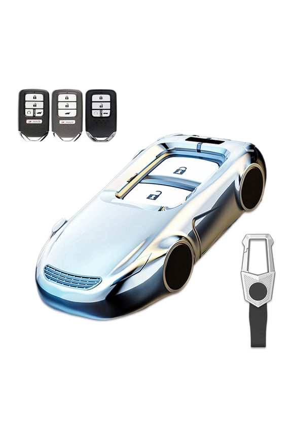 Key Cover Case, Zinc Alloy Metal Smart Key Fob Case Protector Shell Compatible with Honda Accord Civic CRV Pilot Ridgeline Passport 2016-2022