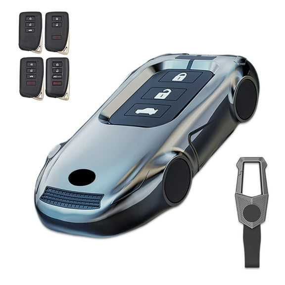 Key Cover Case, Zinc Alloy Metal Smart Key Fob Case Protector Shell Compatible with Lexus RX ES GS LS NX RS GX LX RC LC